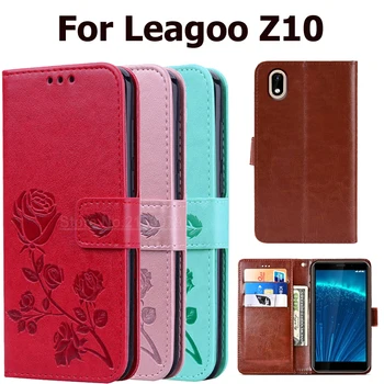 Atveju Leagoo Z10 3D Gėlių Modelio Apversti Telefoną Atveju Leagoo Z10 Coque Funda PU Odos Piniginės Odos Padengti Capas