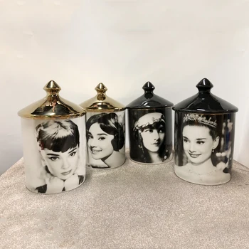Audrey Hepburn Dizaino Žvakių Laikikliai Šviestuvai Namų Puošybai Keramikos Jar Papuošalų Laikymo Taurės Marokas Dekoro Mumluk šviestuvai