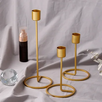 Auksas Vieną Galvos Žvakių Laikiklis Geležies 3D Geometrinis Žvakidė Romantiškas Stalo Dekoro Kūrybos Namuose Vestuvių Dekoravimas