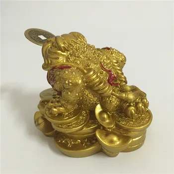 Aukso Tris Atkarpas, Rupūžė Statulos Feng Shui Pasisekė Dovanos Kinijos Buda Monetos Varlė Gyvūnų Statulos, Skulptūros, Namų Puošybai