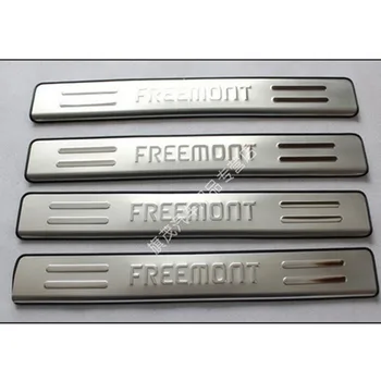 Aukštos kokybės Automobilių stiliaus Nerūdijančio plieno Durų Slenksčio Nusitrinti Plokštė, skydas lcd žingsnis raštas riba FIAT Freemont 2012-2019