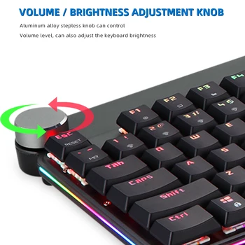 Aukštos kokybės, ultra-plonas dizainas Mechaninė Klaviatūra 104 Klavišą Žaidimų Klaviatūros Raudona Mėlyna Jungiklis RGB Šviesos Žaidimas rusų Kompiuteris