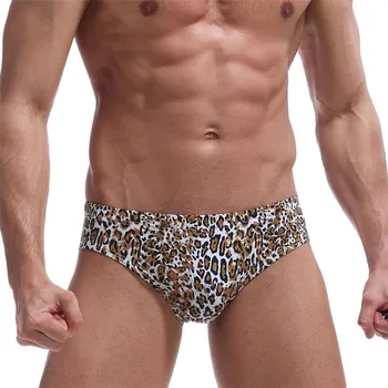 Aukštos kokybės vyriški apatiniai kelnės mažaaukščių leopardas spausdinti apatiniai seksualus kelnaitės mados asmenybės