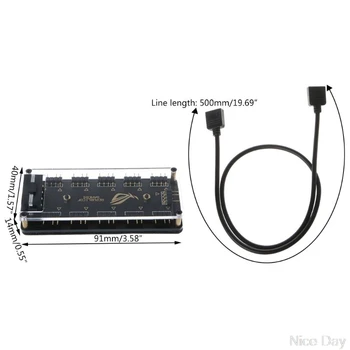AURA SYNC 5V 3-pin RGB 10 Stebulės Splitter SATA Maitinimo Adapteris MSI, GIGABYTE A SUS A15 20 Dropship