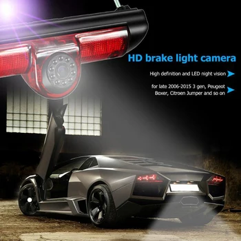 Automobilio Galinio vaizdo Stabdžių Šviesos, Kamera, Automobilio Atbulinės eigos Kamera 8Led Šviesos Spindulių Naktinio Matymo Kamera Fiat Ducato X250 Citroen Jumpe