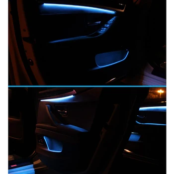 Automobilio Salono Dekoratyvinis LED Aplinkos Duris Šviesos Juostelės Atmosfera Šviesą Su 2 Spalvos BMW 5 Serijos F10/F11/F18 2010-2017