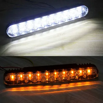 Automobilio Stilius 2x 30 LED Automobilių Šviesos važiavimui Dieną DRL Dienos šviesos Lempos su Įjunkite atbulinės eigos žibintai Įjungti Rūko Šviesos diodų (Led Priedai