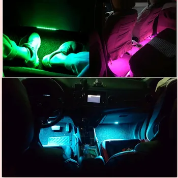 Automobilio Stilius 4pcs Automobilio LED Dekoratyvinis Apšvietimas Juostelės suzuki vitara priedai opel insignia m. mazda cx3 audi a6 c6 avant
