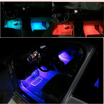 Automobilio Stilius 4pcs Automobilio LED Dekoratyvinis Apšvietimas Juostelės suzuki vitara priedai opel insignia m. mazda cx3 audi a6 c6 avant