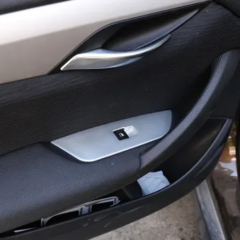 Automobilio Stilius Durų Amrest Skydelio Apdailos Dangtelis BMW X1 E84 2011-m. LHD Interjero Lango Stiklo Pakėlimo Mygtukai Rėmelio Lipdukai