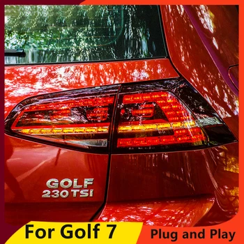 Automobilio Stilius pagamintas taivanyje VW Golf 7 Žibintai 2013-2017 Golf7 MK7 LED Uodega Lempos Galinis Žibintas DRL+Stabdžiu+Parko+led šviesos Signalas