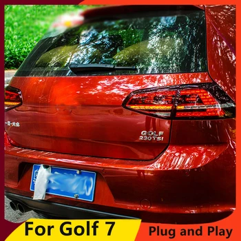Automobilio Stilius pagamintas taivanyje VW Golf 7 Žibintai 2013-2017 Golf7 MK7 LED Uodega Lempos Galinis Žibintas DRL+Stabdžiu+Parko+led šviesos Signalas