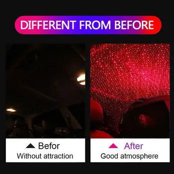 Automobilių Atmosfera Lengvojo Automobilio Salono USB LED Lazeris Nuotolinio Žvaigždė Danguje Lengvųjų Automobilių Vidinės Stogo Lubų Apdailai