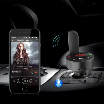 Automobilių MP3 Grotuvas, FM Siųstuvas Bluetooth laisvų Rankų Automobilinis Muzikos Grotuvas FM Moduliatorius 5V 2.1 Dual USB Parama TF Kortelė SD Kortelę