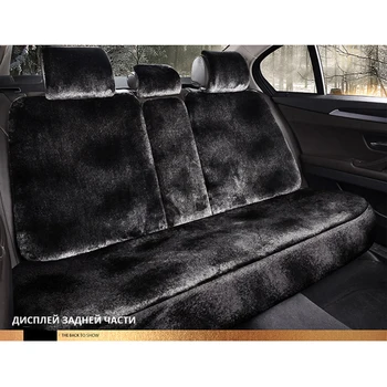 Automobilių sėdynės pagalvėlės Australijos vilnos pagalvėlė Naujas prabangus automobilis mat Žiemą sėdynės pagalvėlės Kailio sėdynės padengti priekio ir nugaros dalis