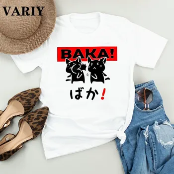 Baka Triušis Slap Moterų Grafinis marškinėliai Vasaros Harajuku Marškinėliai Moterims Mados japonijos T-shirt Estetinės Anime Marškinėlius Moteris
