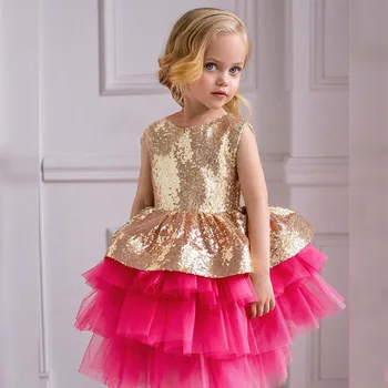 Bamblys Merginos Princesė Suknelė 1 2 3 4 5 Metų Vaikams Šalis Gimtadienio, Vestuvių Suknelės 2020 Naujas Vasaros Blizgučiais Vaikų Drabužiai