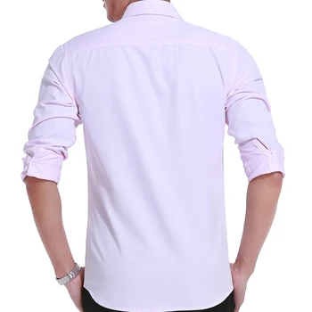 BAO SHAN baltos, rausvos, mėlynos juostelės vientisos spalvos, verslo atsitiktinis palaidų ilgomis rankovėmis marškinėliai 2020 m. rudenį prekės rūbai vyriški marškiniai