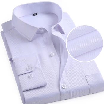 BAO SHAN baltos, rausvos, mėlynos juostelės vientisos spalvos, verslo atsitiktinis palaidų ilgomis rankovėmis marškinėliai 2020 m. rudenį prekės rūbai vyriški marškiniai
