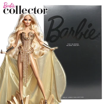 Barbė Ribotos Kolekcijos Lėlės, Kad Blondinės Blondinė Aukso Barbie Lėlės X8263 Geriausia Kalėdų Ir Gimtadienio Dovana Mergaitėms