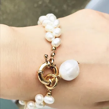 Baroko perlas apyrankės žavesio gėlių eilės pakabukas ponios mados juvelyrikos style bohe moterų apyrankės 2019 naujos Apyrankės de perles