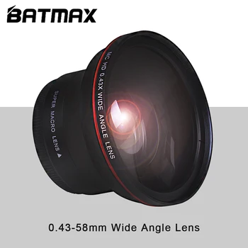 Batmax 58mm x 0.43 HD Plataus Kampo Objektyvas (w/Macro Dalis) Canon EOS Rebel 77D T7i T6s T6i T6 T5i T5 T4i T3i SL2 60D 7D 70D