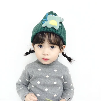 Beanies Kūdikių Skrybėlę Žiemos Dinozaurų stiliaus Vaikams Beanies žiemos skrybėlę Megzti Mielas Bžūp Mergaitės Berniukai Atsitiktinis vientisos Spalvos Kepuraitė Kūdikiui