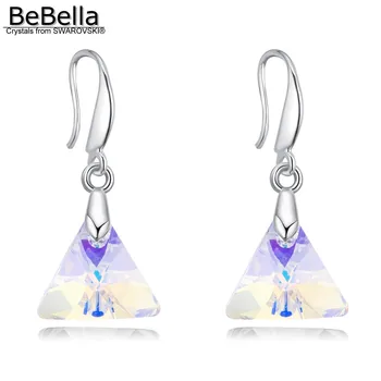 BeBella kristalų trikampis pakabukas dangler auskarai pagaminti iš Swarovski Kristalais moterų nuotaka vestuvių papuošalai