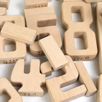 Beechwood Montessori Matematikos Blokai 1-10 Skaičių Bloką Žaislas Medinis padėklas