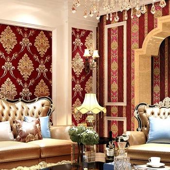 Beibehang Europos klasikinis Damaske viešbutis apdaila, tapetai, 3D tapetai kambarį Iškilumo vandeniui PVC sienos popieriaus