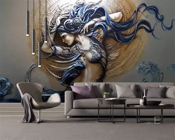 Beibehang Pritaikytas modernus naujas papel de parede tapetai iškilumo mados dinaminis grožio fone dekoratyvinis dažymas
