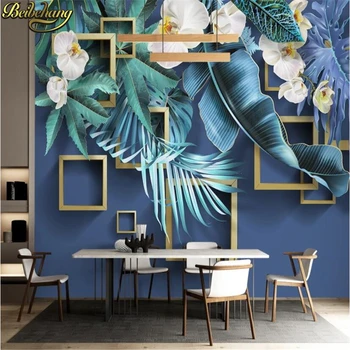 Beibehang Užsakymą 3d tapetai šiaurės minimalistinio šviežių tropinių augalų fone sienos dokumentų namų dekoro freskos papel de parede