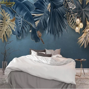 Beibehang Užsakymą 3d tapetai šiaurės minimalistinio šviežių tropinių augalų fone sienos dokumentų namų dekoro freskos papel de parede