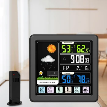 Belaidės Oro Stoties Patalpų Lauko Digital Jutiklinis LCD Ekranas Temperatūros, Drėgmės Stebėti Žadintuvas Orų Prognozė