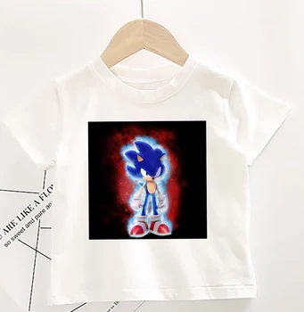 Berniukai Mados Mėlyna Ežys Sonic Spausdinti Drabužius, Merginos, Juokingi marškinėliai Kostiumas Vaikų Drabužiai Vaikams, Kūdikių Trišakiai Tshirts Filmukai