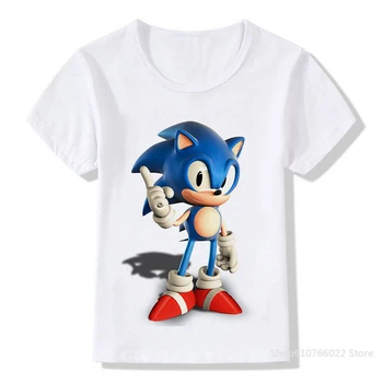 Berniukai Mados Mėlyna Ežys Sonic Spausdinti Drabužius, Merginos, Juokingi marškinėliai Kostiumas Vaikų Drabužiai Vaikams, Kūdikių Trišakiai Tshirts Filmukai