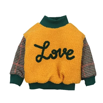 Berniukai megztinis rudenį, žiemą vaikai mados storio vekvet viršūnes drabužius baby girl vaikų šiltas sweatershirts bamblys 1 2 3 4 5Y