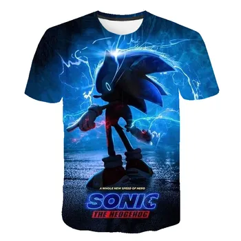 Berniukai Sonic the Hedgehog Spausdinti Drabužiai Mergaitėms 3D Juokinga, sonic, T-marškiniai, Kostiumas Vaikams 2020 metų vasaros Drabužiai Vaikams, Kūdikių Trišakiai Tshirts