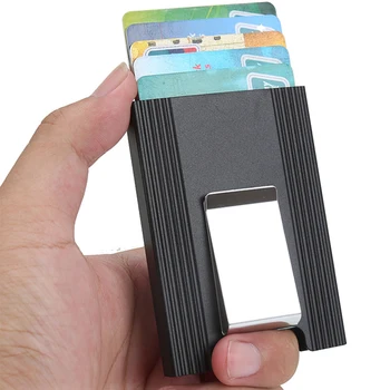Bisi goro slim mini aliuminio kredito kortelę atveju kovos su rfid apsaugos banko kortelės turėtojas mados porta tarjetas kortelės Kūrybos dovana
