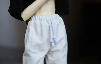 BJD Doll drabužiai tinka 1-3 1-4 dėdė raudona juosta baltos spalvos raišteliu kojos sweatpants lėlės priedai