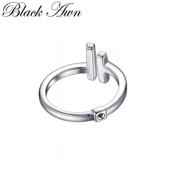 [BLACK PELAS] 925 Sterlingas Sidabro Atidaryti Žiedai Moterims, Elegantiškas Vestuvių Žiedas Sterlingas Sidabro Papuošalai G101