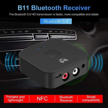 Bluetooth 5.0 Imtuvas APTX LL 3.5 mm AUX-RCA Lizdas Bevielis Adapteris Auto On/OFF