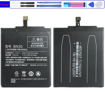 BN30 Už Xiaomi Redmi 4A Xiao mi Redmi4A Pakeitimo Baterija BN 30, BN-30 3120mAh su Kelio Kodas