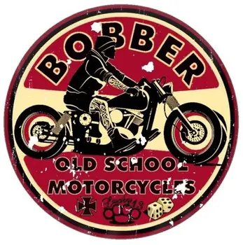 Bobber Senosios Mokyklos Motociklų Lipdukas Cafe Racer Retro Vintage #1