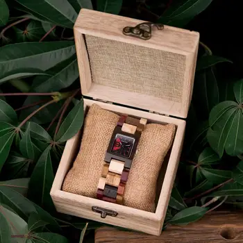 BOBO PAUKŠČIŲ 25mm Mažas Moterų Laikrodžiai, Mediniai Kvarco Riešo Žiūrėti Laikrodžiai Geriausiai Draugei, Dovanos Relogio Feminino medienos Dėžutę