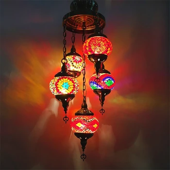 Bohemija, turkijos, maroko pakabukas šviesos rankų darbo mozaika, vitražas Koridorius, Laiptinės, kavinė restoranas kabinti šviesos lempos