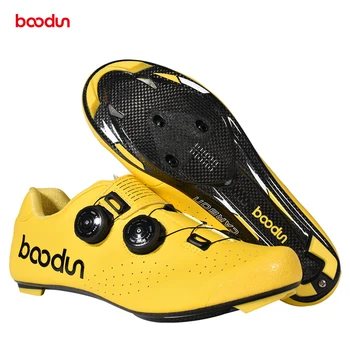 Boodun lenktynių kelių dviračių sporto batelius savaiminio fiksavimo anglies pluošto dviratis batų kvėpuojantis ultralight vyrų dviračių sporto batelius