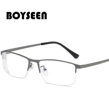 BOYSEEN naują half-frame anti-mėlyna šviesa trumparegystė veidrodis baigė vyrų trumparegystė akiniai, optiniai baigė veidrodis LG190