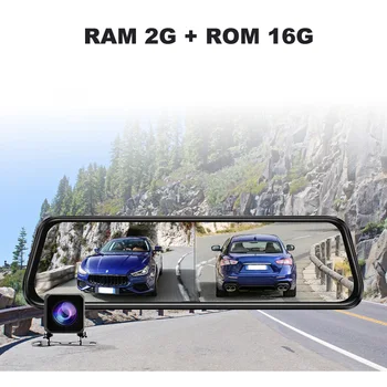 Brūkšnys Cam 10 Colių 4G Automobilio galinio vaizdo Veidrodis Automobilių DVR Veidrodis 