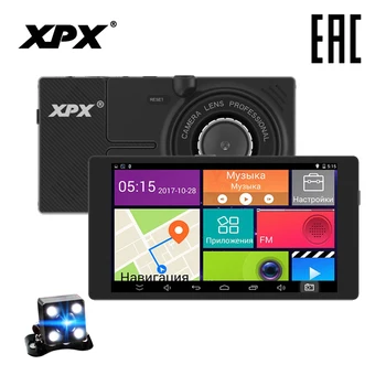 Brūkšnys cam XPX 577 Automobilių DVR Automobilinis vaizdo kameros GPS DVR Full HD 1080P 5 colių jutiklinis ekranas, Galinio vaizdo kamera, 